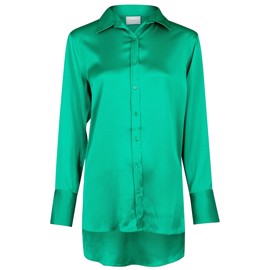 Margit Crepe Satin Shirt Green